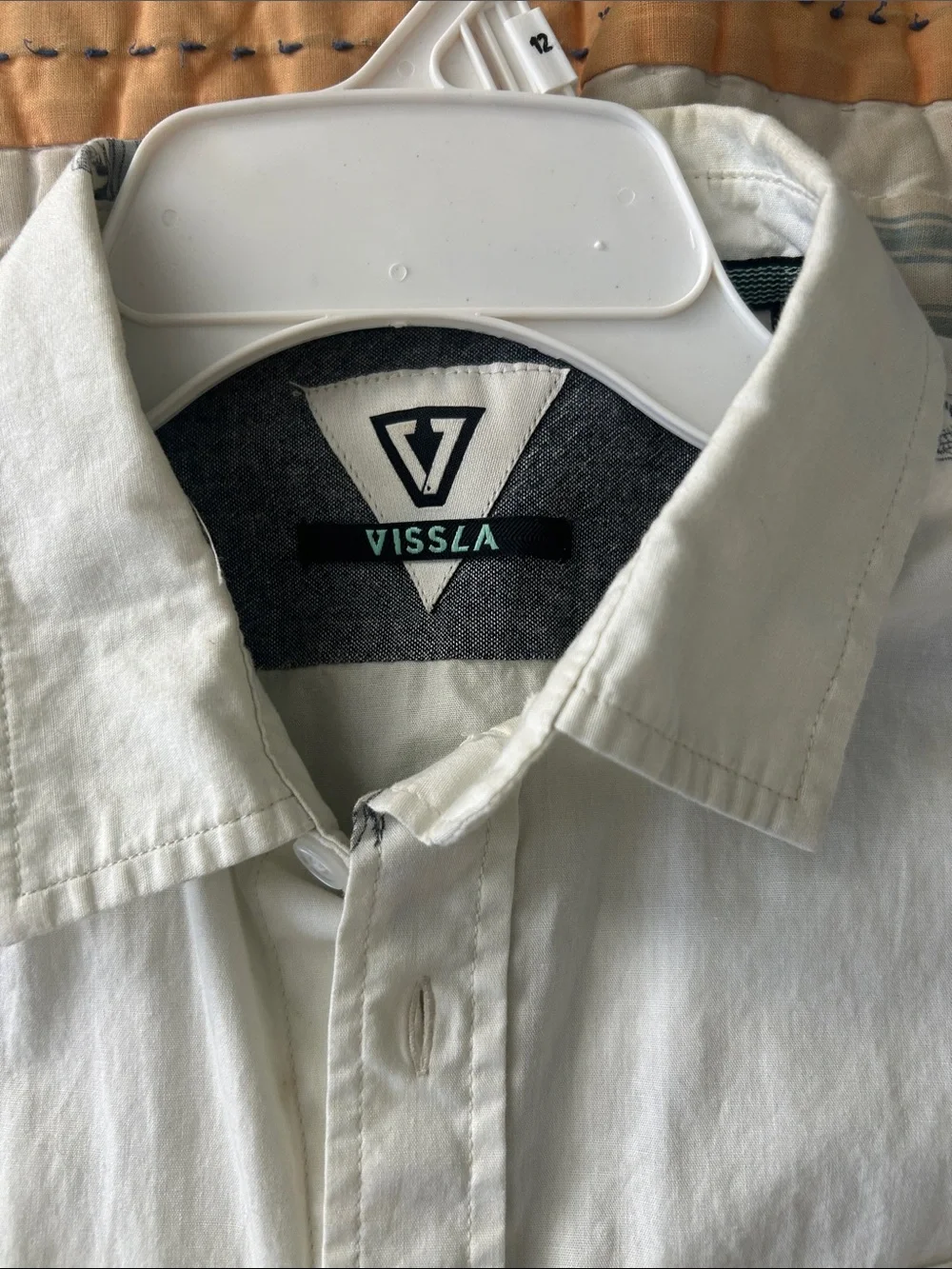 VISSLA White Short Sleeve Palm Print Button-Down Shirt